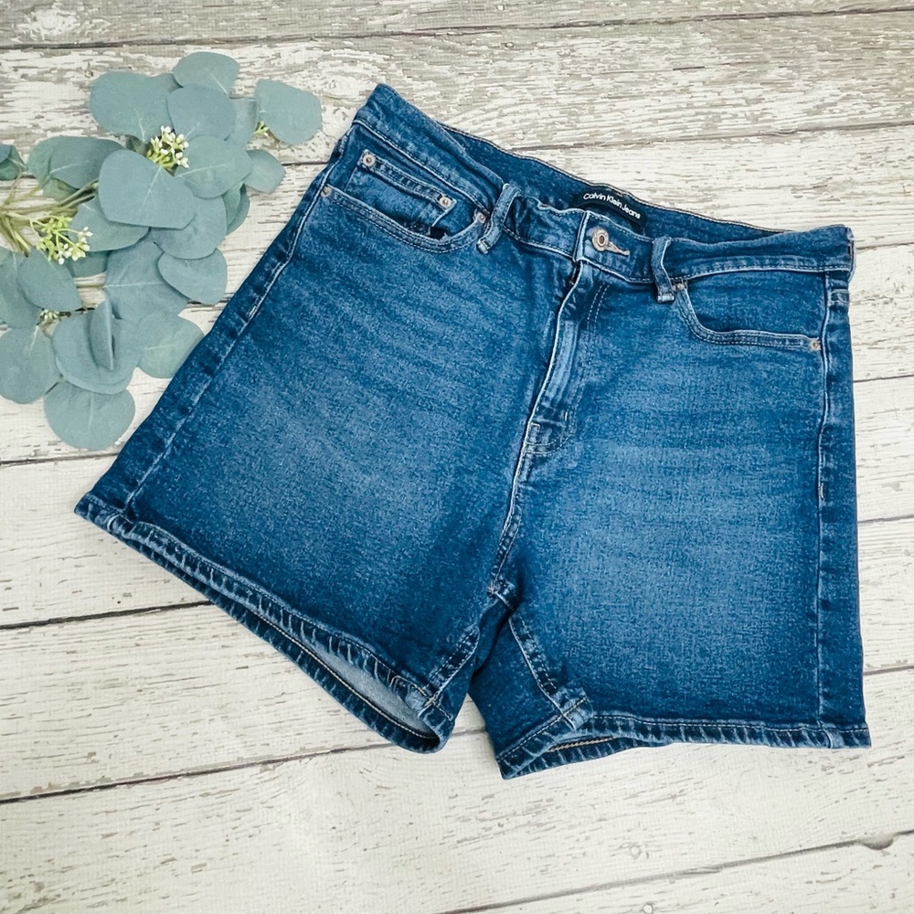 Calvin Klein Jeans Medium Blue Denim Cutoff Shorts